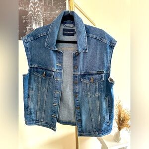 Calvin Klein sleeveless Jean jacket